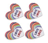 VALICLUD 4 Pièces Broches Lgbt Cœur Arc-ciel Épingles Émail Fierté Gay Badges Vêtements Alliage Durables Décoration pour Sacs et Tenues