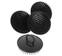 VALICLUD 4 Pièces Brosse à cheveux du masseur outil de massage brosser le cuir chevelu shampoing dop shampouineuse brosse à cheveux portative appareil de soin du cuir chevelu pe Noir