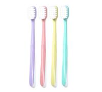VALICLUD 4 Pièces Brosses à Dents pour Adultes Ensemble de Nettoyage Buccal Design Ergonomique Bleu Rose Jaune Outils de Soins Dentaires Coton Doux