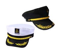 VALICLUD 4 Pièces Chapeaux de Capitaine Marine pour Adultes Lot de Respirant et Style Élégant Accessoires de Cosplay pour Fête à Thème Yacht et Croisière Blanc et Noir