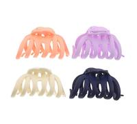 VALICLUD 4 Pièces clip requin givré petit bouclé Élégant agrafe Fille pinces à griffes moyennes pour femmes pinces à griffes griffe de cheveux Extraits plastique