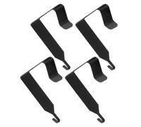 VALICLUD 4 Pièces Crochets de Porte en Métal Noir, 3,1x2,4 Pouces | Rangement à L'arrière la Porte, Installation sans Outil, Charge Stable, pour Serviettes et Paquets, Petits Espaces