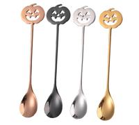 VALICLUD 4 Pièces Cuillères Acier Inoxydable à Forme de Citrouille pour Café et Dessert Cuillères à Thé et Glace Ustensiles Polyvalents pour et Fête Dautomne