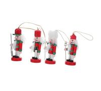 VALICLUD 4 Pièces Décorations Suspendues de Noël Huileur de Noix Figurines Artisanales de Soldats pour Table et Sapin Ornements Traditionnels Festifs Rouges