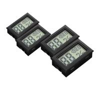 VALICLUD 4 Pièces Hygromètre Thermomètre Numérique Mini, Hygromètre et Thermomètre, Abs Noir, Faible Consommation, Résultats Fiables, pour Terrarium de Reptiles et Placard