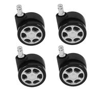 VALICLUD 4 Pièces Lot de 4 Roulettes Pivotantes 2,5 Pouces Frein à Gravité pour Chaise de Bureau, Roues en Plastique Solide, Tige 11 X 20 MM, Silencieuses, pour Fauteuils de Gaming et