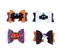 VALICLUD 4 pièces Lot de Barrettes Nœud Halloween pour Fille Accessoires Cheveux Garçon Fille Festifs avec Citrouille Araignée et Coiffure Décorative Pratique