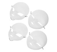 VALICLUD 4 Pièces Masques Renard Halloween PVC Mat Blanc à Peindre Masques Visage Animal Unisexe Confortables et Respirants pour Cosplay Fête Mascarade et Accessoires Costume