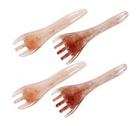 VALICLUD 4 pièces Massage Chevelu Résine Peigne à Trois et Cinq Dents pour Relaxation Détente Du Chevelu et Soulagement des Tensions Portable pour Maison Bureau et Voyage