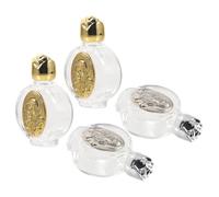 VALICLUD 4 Pièces Mini-Bouteilles en Verre d'eau Bénite 15ml | Lot, Usage Communion et Autels Domestiques, Design Décoratif Réutilisable avec Fermeture Sécurisée