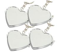 VALICLUD 4 pièces Miroir de Poche Pliant Forme Cœur Porte Clés Compact et Accessoire de Voyage Personnalisé pour Noël et Saint Valentin