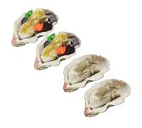 VALICLUD 4 pièces Modèle de Fruits de Mer Artificiels Simulant Huîtres et Coquillages Décoration Cuisine et Photo Prop Réaliste pour Fête et Maison