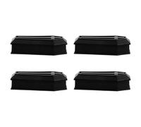 VALICLUD 4 Pièces Petit Cercueil Noir en PVC, Boîte Décorative