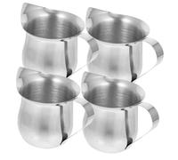 VALICLUD 4 pièces Pichet Lait Inox pour Espresso Cruche à Mousseur avec Bec Verseur Design Créatif Acier Inoxydable Pratique et Facile à Nettoyer Adapté Maison Bureau