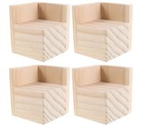 VALICLUD 4 Pièces Pieds de Lit Bébé en Bois 5cm, Rehausseurs de Cadre | Surface Lisse, Structure Robuste, Beige, pour Lit Garçon et Filles et Réfrigérateur, Lot de Quatre