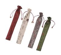 VALICLUD 4 pièces Pochette pour Éventail Pliant Satin de Rangement et Portable Housse Cadeau pour Éventails Chinois Lot de Couleurs Rouge Gris Vert Foncé Beige