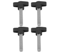 VALICLUD 4 Pièces Poignée de Serrage en Plastique Noir Tige Filetée en Acier pour Barbecue à Pellets Bois, Remplacement à Main Protection Le Déplacement, pour Camping et Jardin