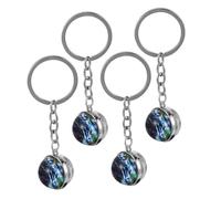 VALICLUD 4 pièces Porte Clés Terre Verre Double Face Charms Système Solaire Lumineux Accessoire Compact et Pratique pour Ados Parents Voyage et Usage
