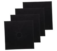 VALICLUD 4 pièces Protège Plaque Gaz Antitache Résistant Haute Température Housse Réutilisable Facile Nettoyage Tapis de Protection pour Brûleur Cuisinière Gaz Noir