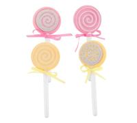 VALICLUD 4 Pièces Pumice Stone Foot File Double Sided Lollipop Shape Pedicure Tool For Feet And Hands Calluses Remover Ergonomic Handle Exfoliating Dead Skin Remover