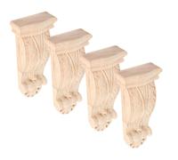 VALICLUD 4 pièces Sculptures Massif Non Peintes Décorations Colonnes Romaines Sculptées Ornements Angle pour Meubles Style Européen Classique pour Armoires Portes Chambres Lot