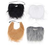 VALICLUD 4 pièces Set de Fausses Moustaches Adhésives pour Costume Halloween Barbe Factice Réaliste Accessoires Cosplay pour Adultes et Garçon Fille Facile à Appliquer et Retirer