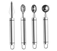 VALICLUD 4 pièces Set de Outils Acier Inoxydable pour Sculptures de Fruits Couteaux à Melon Cuillère à Pastèque et Outils de Décoration pour Cantaloup pour Créer des de Fruits Garnitures