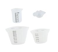 VALICLUD 4 pièces Set de Tasses à Mesurer Silicone Réutilisables avec Graduation et Facile à Nettoyer pour Lait Jus et Cuisine Polyvalente
