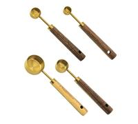 VALICLUD 4 pièces Set Tasses et Cuillères Doseuses Acier Inoxydable avec Manche Outils de Mesure pour Poudre Farine Lait et Thé Ustensiles de Cuisine avec Graduation Visible pour