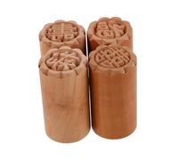 VALICLUD 4 Pièces Tampons Bois pour Biscuits et Mooncakes Traditionnels Chinois Lot Motifs Gravés Outils Ergonomiques pour Pâtisserie Décoration de Desserts et Fabrication de Pâtisseries