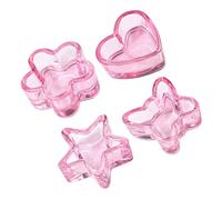 VALICLUD 4 Pièces Tasse de cristal rose assiette faux ongles Clous vernis à ongles plat de dappen en poudre liquide bol de trempage des ongles mini plat à dappen en verre Un verre