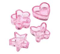 VALICLUD 4 Pièces Tasse De Cristal Rose Clous Faux Ongles Manucure Vernis à Ongles Uv Gel Assiette Liquide Tasses Plongement Coupelle à Ongles Plats De Dappen En Poudre Un Verre