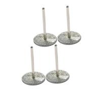 VALICLUD 4 Pièces vernis à ongles foret à ongles plat peu de dissolvant de gel porte-forets à ongles têtes de perceuse à ongles foret pour ongles acier inoxydable Silver
