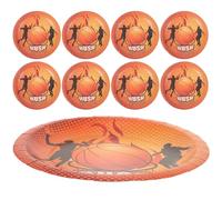 VALICLUD 40 Assiettes en Papier Basketball 18 CM Vaisselle Jetable Orange 40 Pièces pour Fête à Thème Basket-Ball Assiettes Rigides en Carton pour Desserts et Repas Festifs
