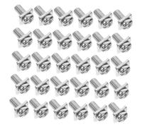 VALICLUD 40 Ensemble Lot de Vis Nickelées à Tête Ronde avec Rondelle Carrée Vis Combinées pour Bornier et Fixations Électriques Polyvalentes