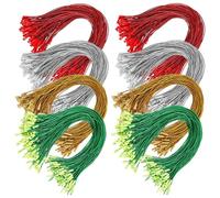 VALICLUD 400 Ficelles en Polyester pour Suspendre Décorations de Noël - 4 Couleurs Assorties - Accessoires DIY Polyvalents pour Guirlandes Étiquettes et Boules - Lot de 400 Pièces