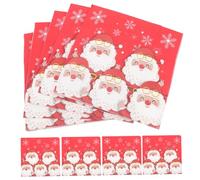 VALICLUD 40pièces Lot De Serviettes Rouges Double Épaisseur Motif Père Noël Pour Décorations De Table Et De Fin Année