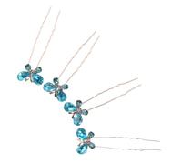 VALICLUD 4pcs En U Rinestone Butterfly Clip Clip Hair Pins Pour Femmes Bridal Hair Hair Wedding Hair Fork Hair Bijoux Minimaliste Hair Bun Bun