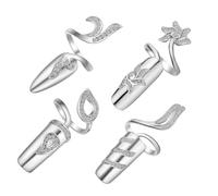 VALICLUD 4Pièces Anneaux à Ongles Ouverts Femme Décoratifs Set Anneaux Pour Doigts Décoration Pour Nail Art