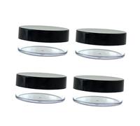 VALICLUD 4pièces Boîte à Vides Conteneur Cosmétique Portable Avec Couvercles Noirs Pour Maquillage Et Éponge à