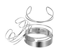 VALICLUD 4pièces Bracelet Extensible Pour Femme Avec Anneaux Géométriques Réglable Et Design Artistique Manchette De Bras