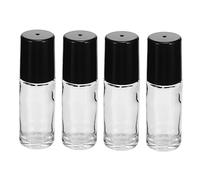 VALICLUD 4pièces Flacon Vide Lot De Bouteilles Portables Anti-fuite Transparentes Noires Pour Huiles Essentielles Parfums Cosmétiques Petit Flacon Voyage Pratique