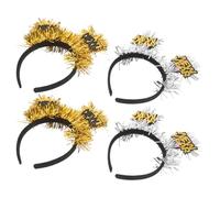 VALICLUD 4pièces Lot de Bandeaux à Franges Métalliques Accessoires de Coiffure Festifs pour Nouvel An Serre-têtes à Paillettes Pours Fêtes