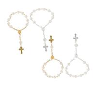 VALICLUD 4pièces Lot De Chapelets Miniatures Pour Baptême Cadeaux Cérémonie Religieuse Décorations Mariage Et Communion Avec Motif Rose