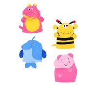 VALICLUD 4pièces Mitaines de Douche Exfoliantes pour Garçon Fille Lot de Formes Éléphant Abeille Hippopotame Pingouin et Ours Mitaines de Bain pour Bébés et Tout-petits Style Aléatoire