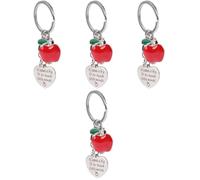 VALICLUD 4pièces Porte-clés Acier Gravé Pour Enseignants Accessoires De Remerciement Pour Fête Des Enseignants Saint-valentin Éducatrices