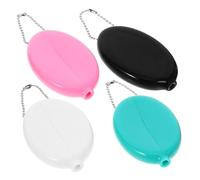 VALICLUD 4pièces Porte-Monnaie Ovale avec Chaîne Poche à Monnaie Créative Et Pratique pour Hommes Femmes pour Organiser Clés Et Accessoires