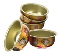 VALICLUD 5 Pièces Bol Doré pour Lampe à Beurre Bouddhiste Base Stable, pour Décorer Points de Contemplation Pièces Zen