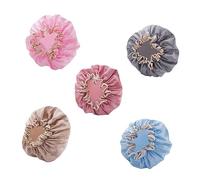 VALICLUD 5 Pièces Bonnet de Bain Élastique Ensemble de Polyester et Peva Rose Gris Bleu Durable et Colorée pour Adultes
