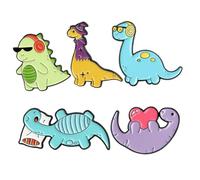 VALICLUD 5 pièces Broches Dinosaure Cartoon Lot de Pins Émail Colorés Décorations Vêtements Sacs Chapeaux Accessoires Fantaisie
